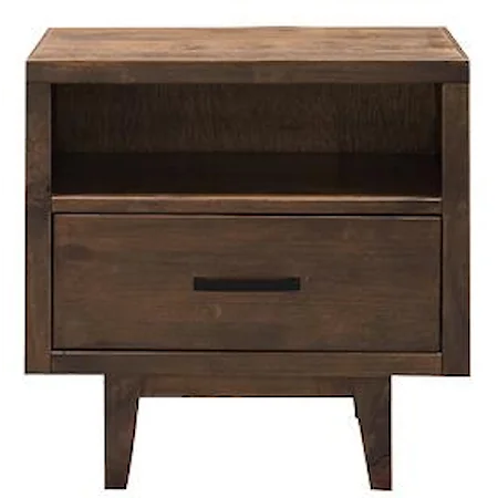 1-Drawer Nightstand with Tapered Legs